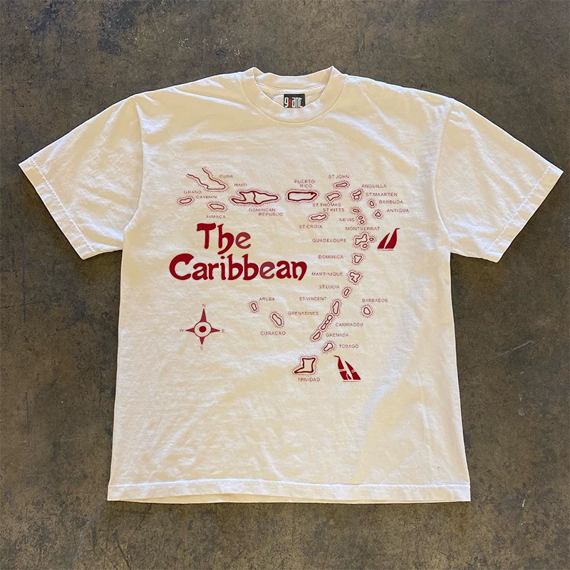 Heavyweight Pirate Map Tee with Niche Trendy Design