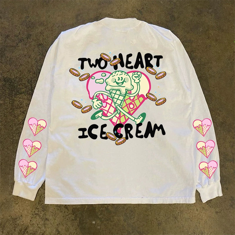 Impenetrable Love Ice Cream Graphic Long-sleeved T-shirt