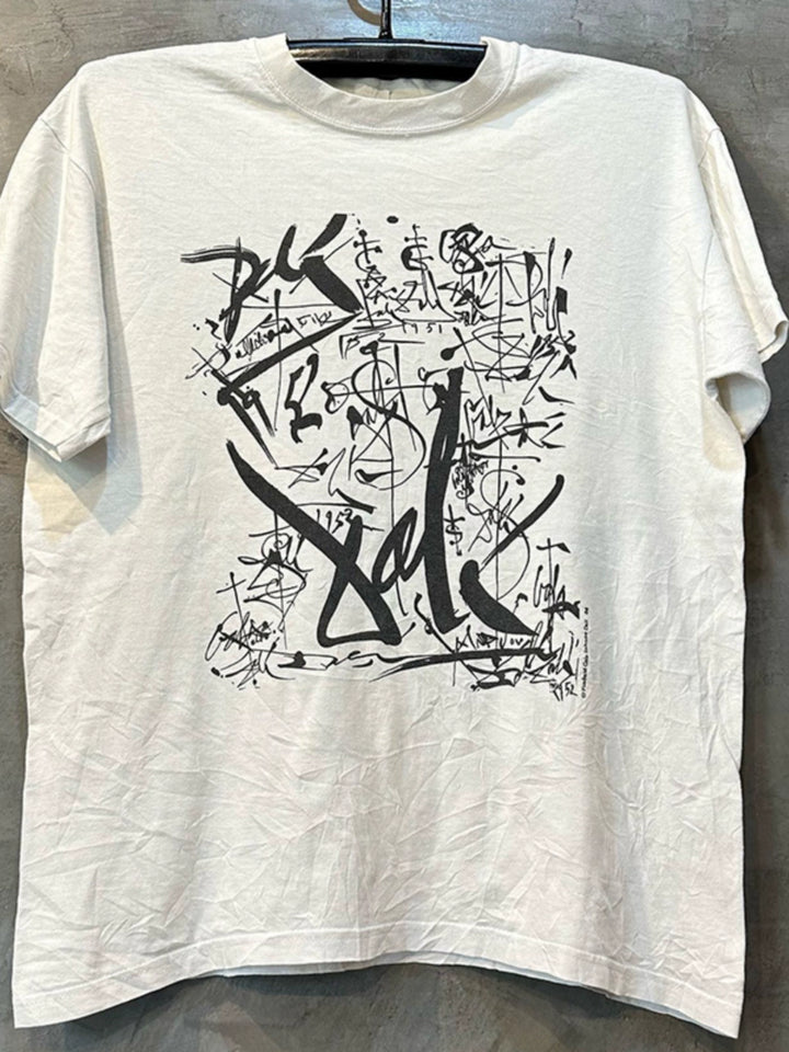 Urban Graffiti Minimalist Y2K Hand-Painted T-Shirt