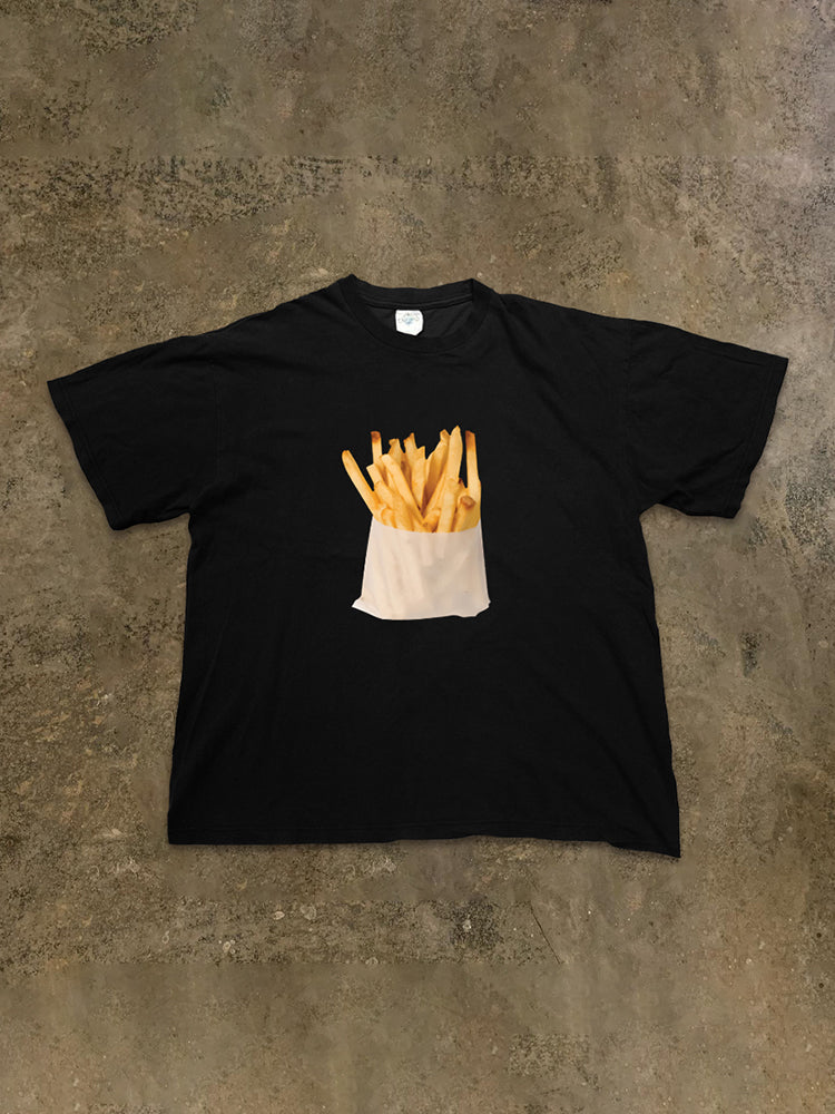 Realistic French Fries Printed Cotton T-Shirt