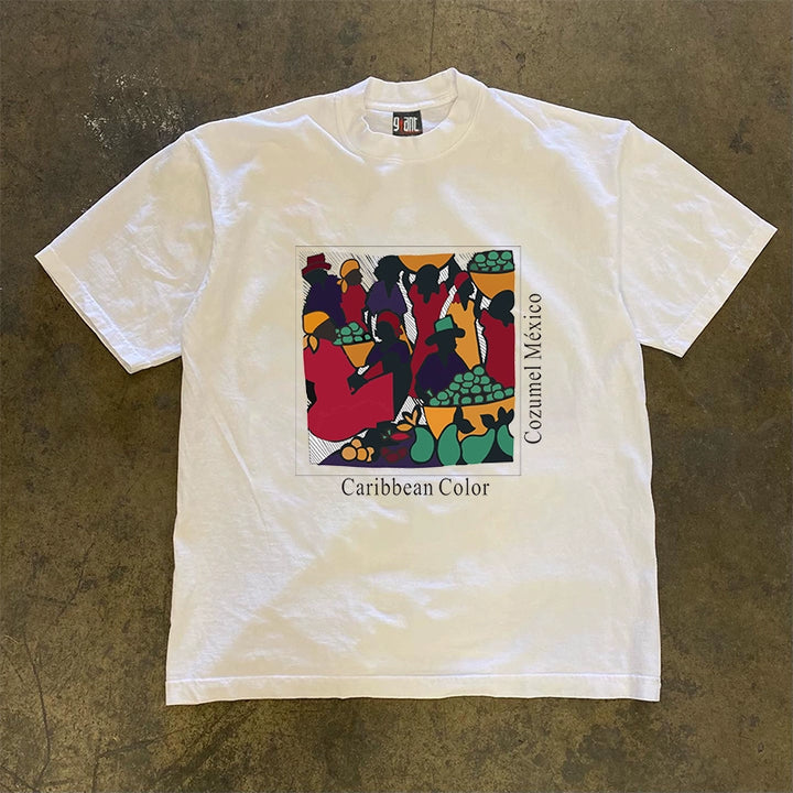 Caribbean Colour Heavyweight Hip Hop Graphic Tee