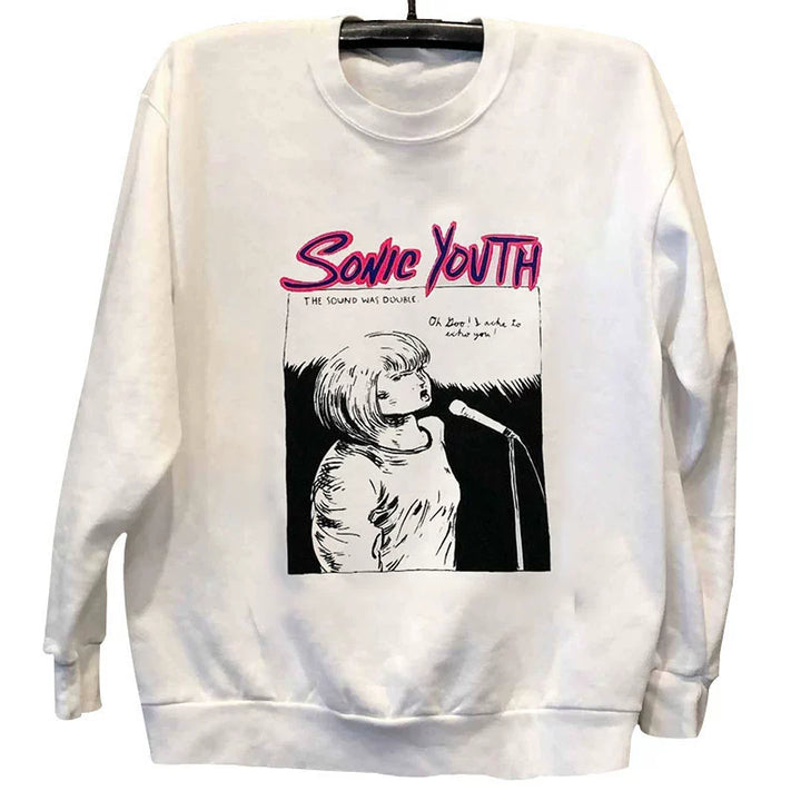 Vintage Sonic Youth Punk Rock Long-Sleeved Sweatshirt