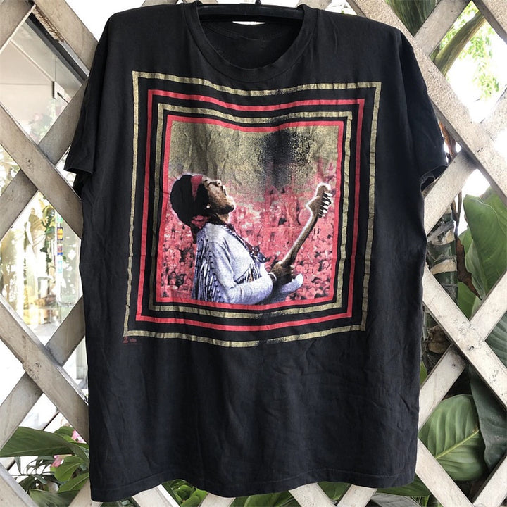 Vintage Rock Portrait Heavy Cotton T-Shirt