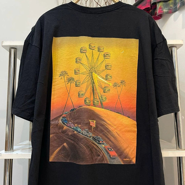 Ferris Wheel Burger Graphic T-Shirt