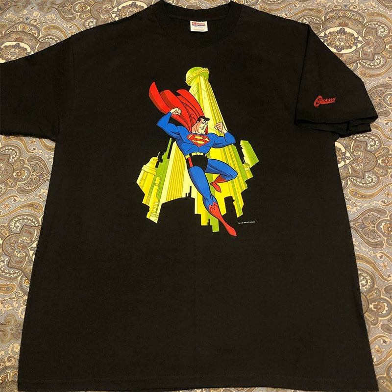 Superman 1998 Animation Graphic Cotton T-Shirt