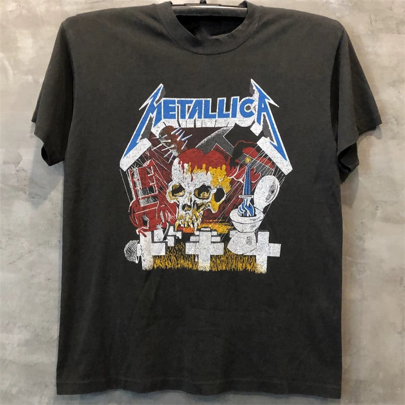 Vintage Metallica Rock Punk Style Short Sleeve T-Shirt