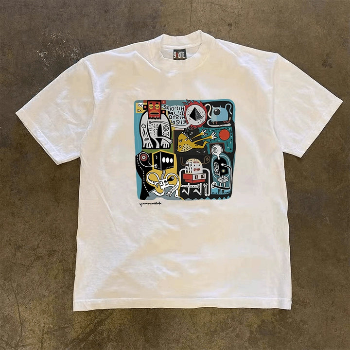 Trendy Cotton Graphic Short-Sleeved T-Shirt
