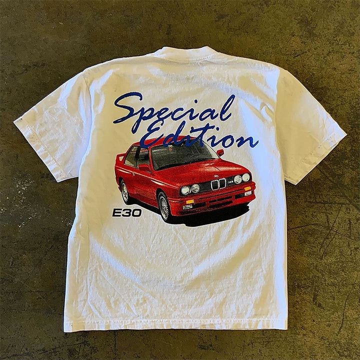 Classic E30 Retro Car Graphic Short Sleeve T-Shirt