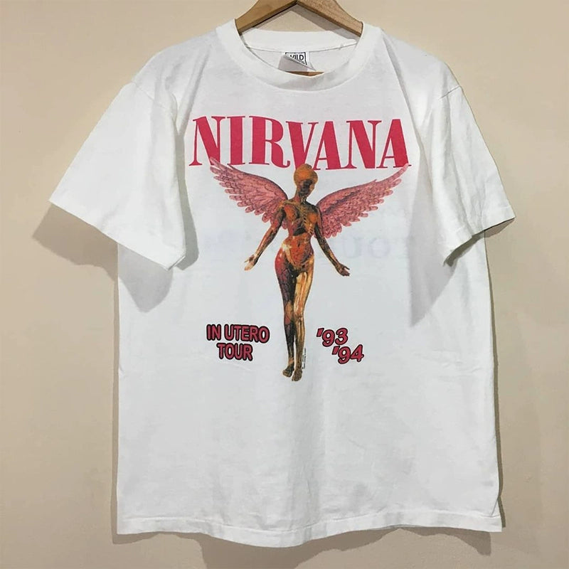 Nirvana Vintage Rock Angel Alphabet Tee