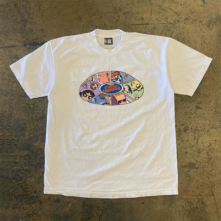 Cartoon Vibes Heavy Print T-Shirt