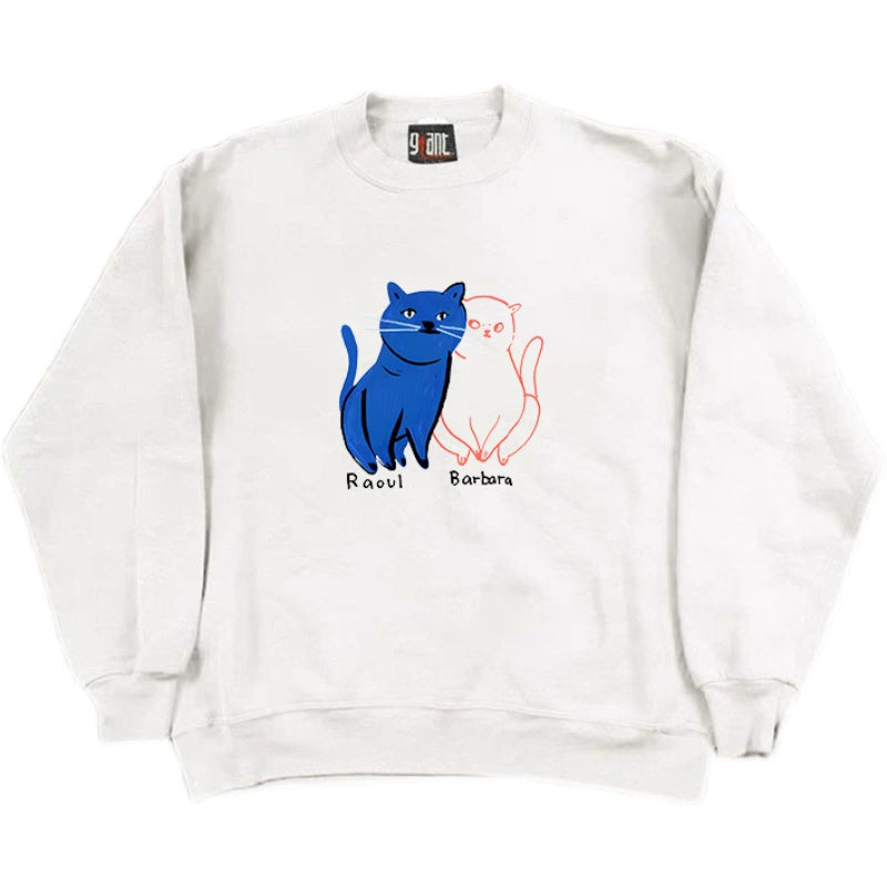 Playful Kittens Fun Print Crew Neck Sweatshirt