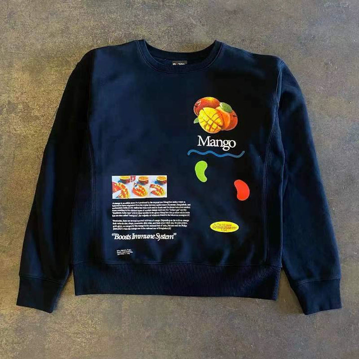 Mango Daquan Fun Print Crew Neck Sweatshirt