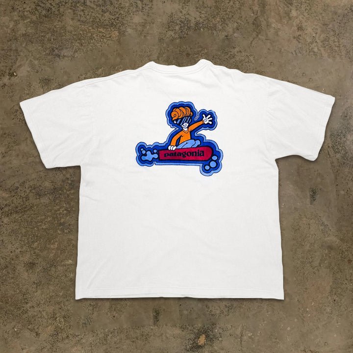 Cartoon Print White Cotton Graphic Tee