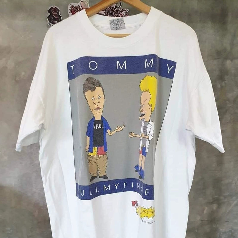 Retro Hip-Hop Beavis and Butt-Head Graphic T-Shirt