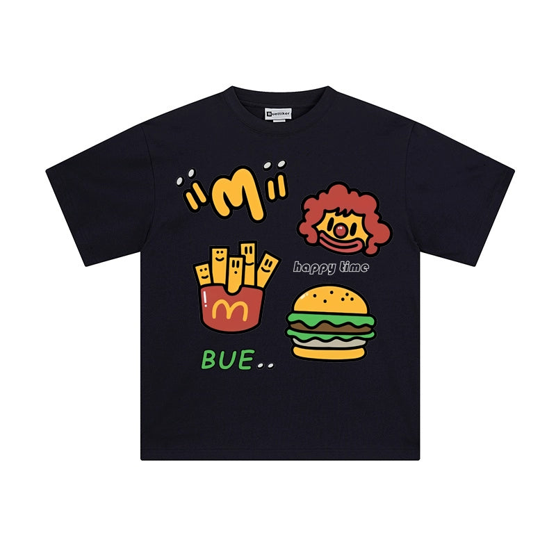 Retro Burger Graphic Cotton Tee