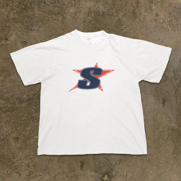 S Star Wave Print Cotton Tee