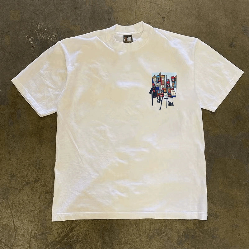 Heavyweight Cotton Impermeable Graphic Short-Sleeved Tee