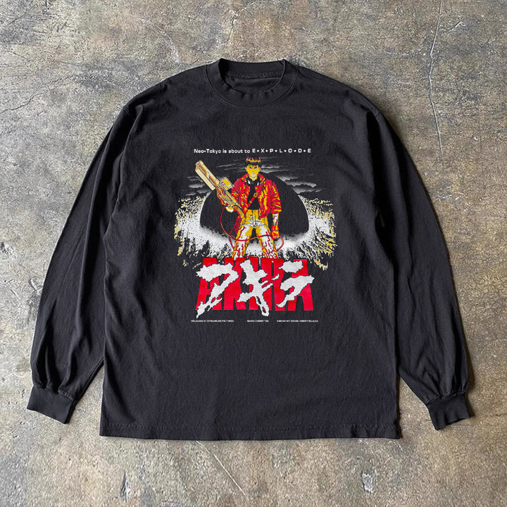 Vintage Akira Explosion Graphic Long Sleeve T-shirt