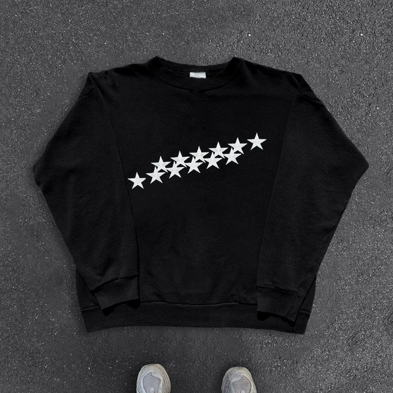 Star Graphic Minimalist Crewneck Sweatshirt