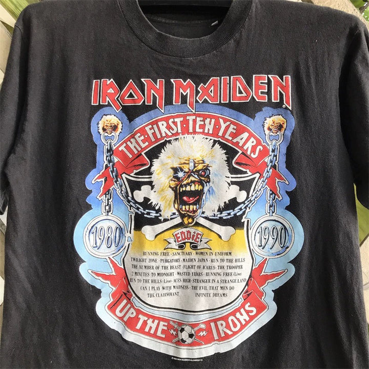 Iron Maiden Rock 'n' Roll Retro Heavy Cotton T-Shirt