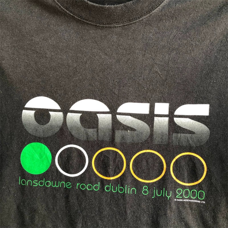 Vintage Punk Rock Oasis Letter T-Shirt