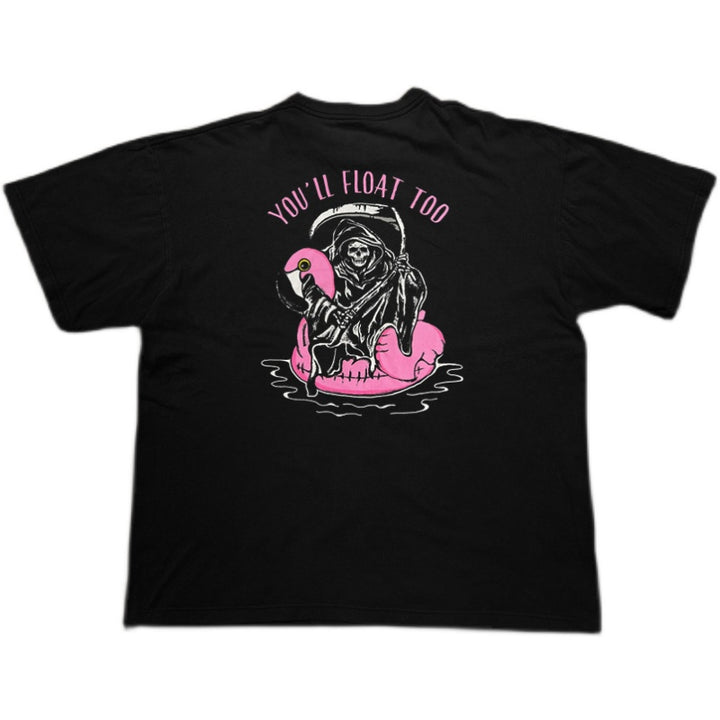 Vintage Flamingo Skull Graphic T-Shirt