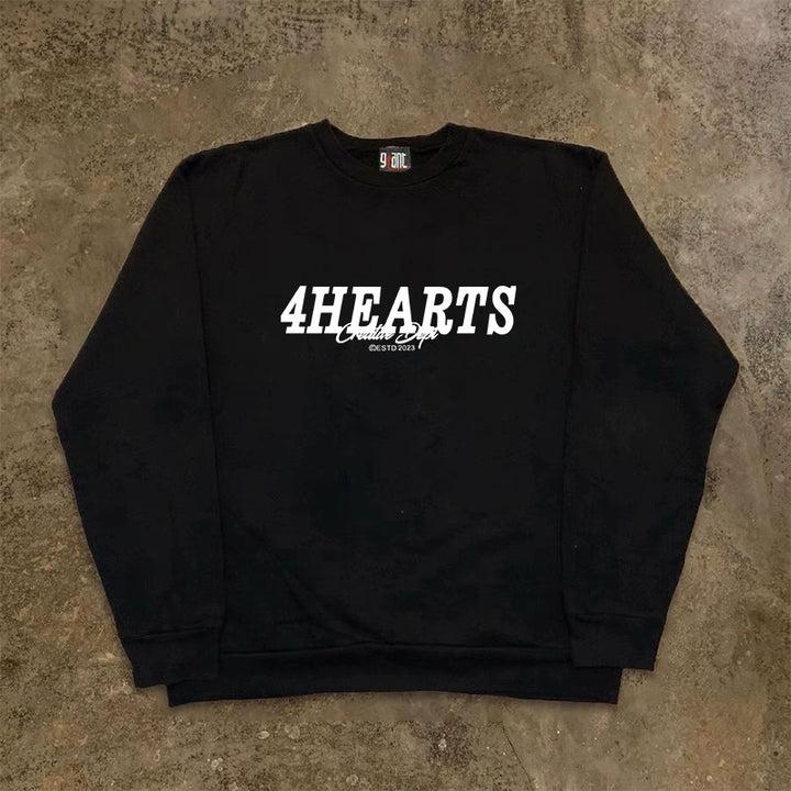 Vintage Hip Hop Lettered Crew Neck Top