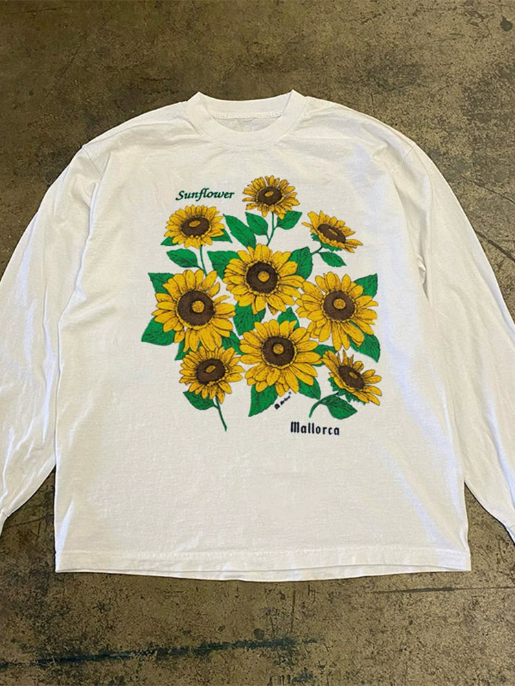 Sunflower Sunshine Graphic Long Sleeve T-Shirt