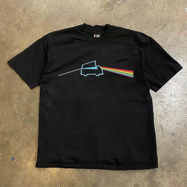 Rainbow Shimmer: Versatile Opaque Short-Sleeve T-Shirt