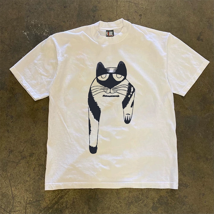 Niche Design Heavy Impenetrable Cat Short Sleeve T-Shirt