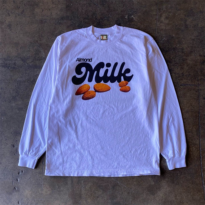 Vintage Almond Long Sleeve Crew Neck T-Shirt