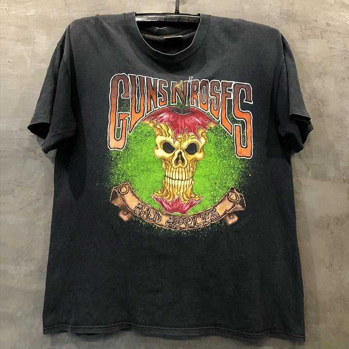 Gunsn Rose Gun Flower Vintage Graphic Tee