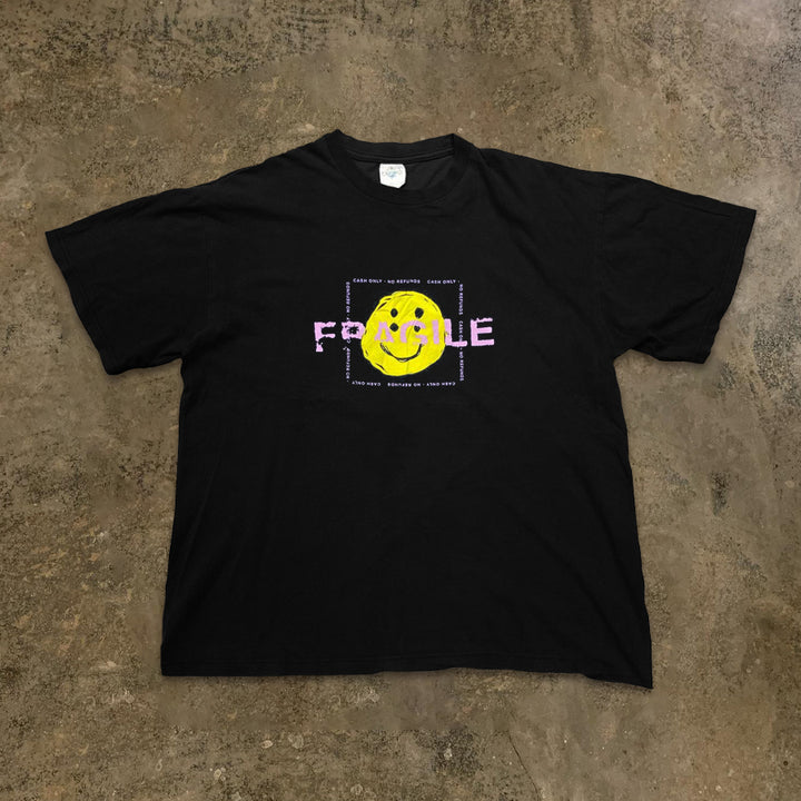 Vintage Smile Graphic Cotton T-Shirt